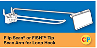 Scan Arm for Tri-Scan Loop Hooks: Flip Scan Label Mount