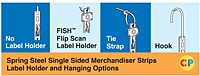 Single Sided Spring Steel 7-Hook Merchandiser Strip - 1/2" x 16.5"