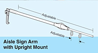 Aisle Sign Arm with Upright Mount