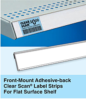 Front-Mount Adhesive-back Clear Scan Label Strips