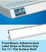 Front-Mount, Adhesive-back Label Strips with Bottom Grip