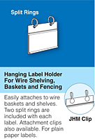 hanging label holders for paper labels