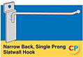 Narrow Back, Single Prong Slatwall Hooks