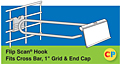 Flip Scan Hooks Fits Cross Bar, 1" Grid and End Cap