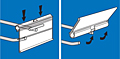 Flip scan label holders