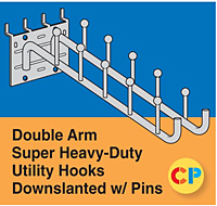 Double Arm Downslanted Super Heavy-Duty Utility Hooks