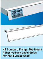 HE Standard Flange, Top Mount Adhesive-back Label Strips